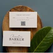 Minimal Modern cream scrip matching Appointment Visitekaartje