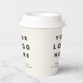 Minimal Modern Custom Logo Business – Ivory Beige Papieren Bekers (Rechts)