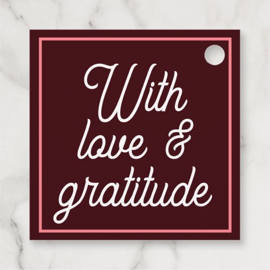 Minimal Modern Editable Wedding Bedankjes Labels (Achterkant)