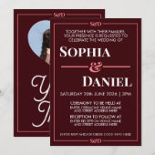 Minimal Modern Editable Wedding Kaart (Voorkant / Achterkant)