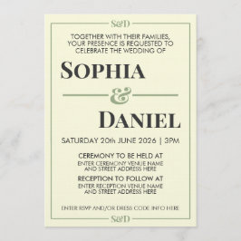 Minimal Modern Editable Wedding Kaart