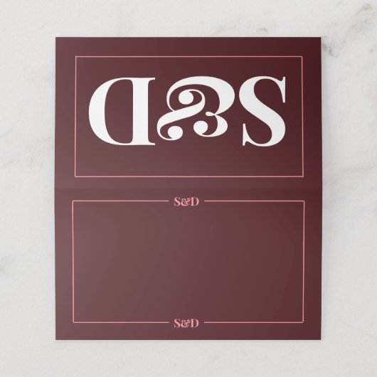 Minimal Modern Editable Wedding Plaatskaartje (Buitenkant ongevouwen)