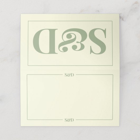 Minimal Modern Editable Wedding Plaatskaartje (Buitenkant ongevouwen)