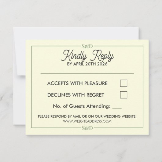 Minimal Modern Editable Wedding RSVP Kaartje (Voorkant)