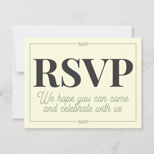 Minimal Modern Editable Wedding RSVP Kaartje (Achterkant)