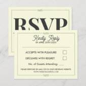Minimal Modern Editable Wedding RSVP Kaartje (Voorkant / Achterkant)