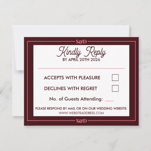 Minimal Modern Editable Wedding RSVP Kaartje (Voorkant)
