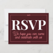 Minimal Modern Editable Wedding RSVP Kaartje (Achterkant)