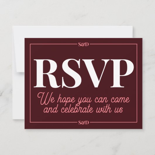 Minimal Modern Editable Wedding RSVP Kaartje (Achterkant)