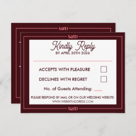 Minimal Modern Editable Wedding RSVP Kaartje