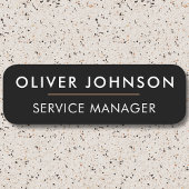 Minimal Modern Eenvoudig Zwart Professioneel Magne Naamplaatje