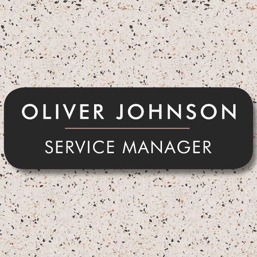 Minimal Modern Eenvoudig Zwart Professioneel Magne Naamplaatje