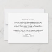 Minimal Modern Elegant Eenvoudig Afstuderen Bedankkaart (Achterkant)