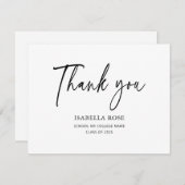 Minimal Modern Elegant Eenvoudig Afstuderen Bedankkaart (Voorkant / Achterkant)