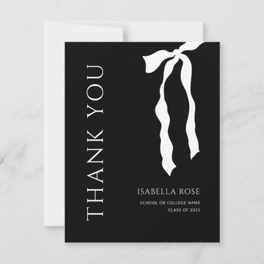 Minimal Modern Elegant Eenvoudig Boog Afstuderen Bedankkaart (Voorkant)