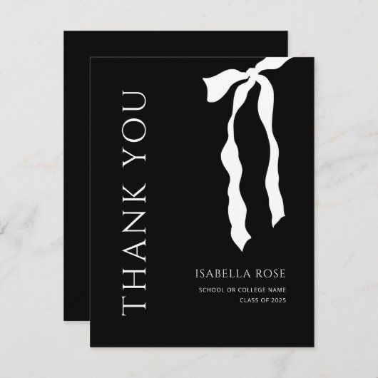 Minimal Modern Elegant Eenvoudig Boog Afstuderen Bedankkaart (Voorkant / Achterkant)