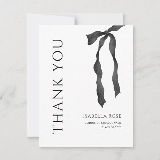 Minimal Modern Elegant Eenvoudig Boog Afstuderen Bedankkaart (Voorkant)