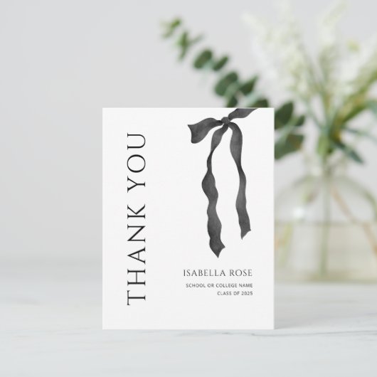 Minimal Modern Elegant Eenvoudig Boog Afstuderen Bedankkaart (Staand voorkant)