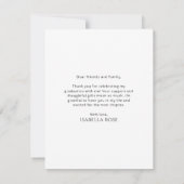 Minimal Modern Elegant Eenvoudig Boog Afstuderen Bedankkaart (Achterkant)