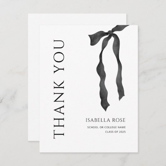Minimal Modern Elegant Eenvoudig Boog Afstuderen Bedankkaart (Voorkant / Achterkant)
