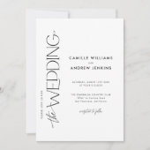 Minimal Modern Elegant Wedding Photo Invitation Kaart (Voorkant)