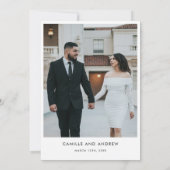 Minimal Modern Elegant Wedding Photo Invitation Kaart (Achterkant)