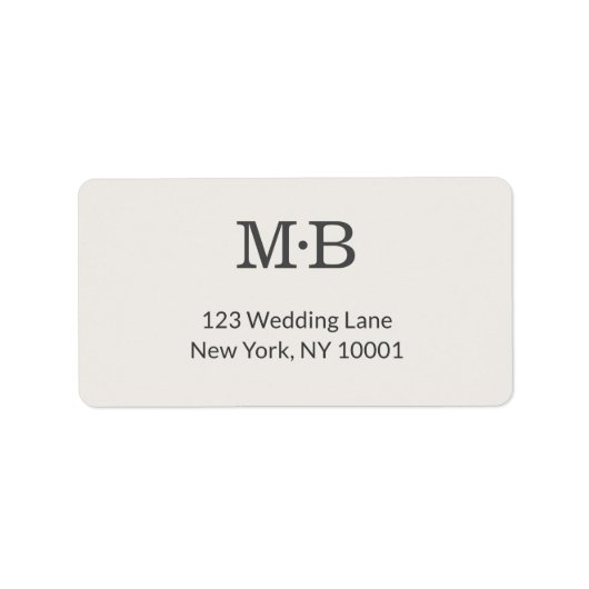 Minimal Modern Elopement Wedding Address Label (Voorkant)