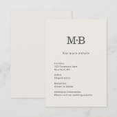 Minimal Modern Elopement Wedding Details Card Informatiekaartje (Voorkant / Achterkant)