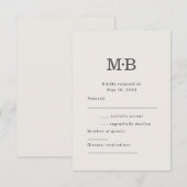 Minimal Modern Elopement Wedding RSVP Card (Voorkant / Achterkant)