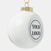 Minimal Modern Engaged Verloving Photo ADD LOGO Keramische Bal Ornament (Links)
