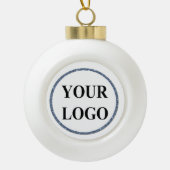 Minimal Modern Engaged Verloving Photo ADD LOGO Keramische Bal Ornament (Voorkant)