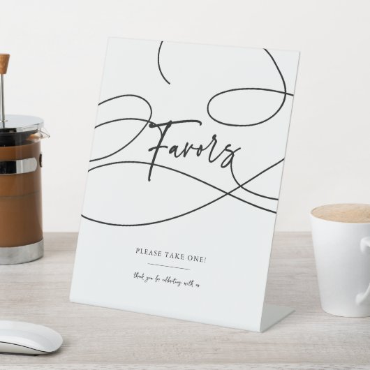 Minimal Modern Fancy Script "Favorieten" bruiloft Reclamebord Met Voetstuk (Insitu)