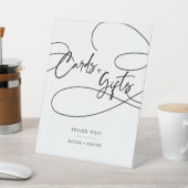 Minimal Modern Fancy Script "Kaart + Gifts" Bruilo Reclamebord Met Voetstuk (Insitu)