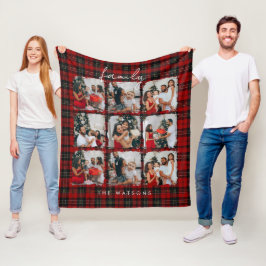 Minimal Modern Festive Rustic Family Photos Fleece Deken