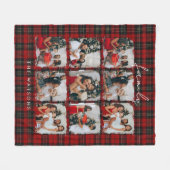 Minimal Modern Festive Rustic Family Photos Fleece Deken (Voorkant (Horizontaal))