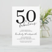 Minimal Modern Fifty and Fabulous 50th Birthday Kaart (Staand voorkant)