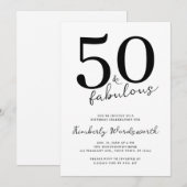 Minimal Modern Fifty and Fabulous 50th Birthday Kaart (Voorkant / Achterkant)