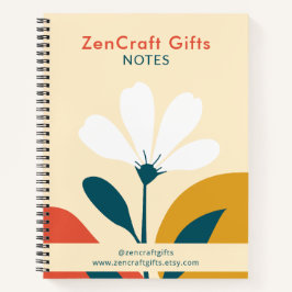 Minimal Modern Floral Terracotta Mosterdgroen Notitieboek