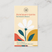 Minimal Modern Floral Terracotta Mosterdgroen Visitekaartje (Voorkant)