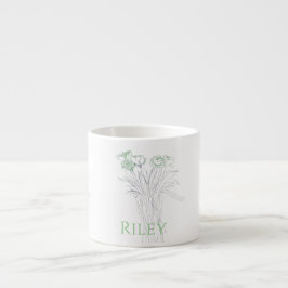  Minimal Modern Flower Outline voor vrouwen Espresso Kop