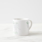 Minimal Modern Flower Outline voor vrouwen Espresso Kop (Voorkant rechts)
