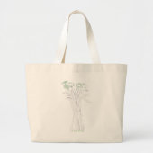  Minimal Modern Flower Outline voor vrouwen Grote Tote Bag (Voorkant)