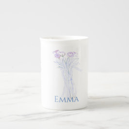  Minimal Modern Flower Outline voor vrouwen Porselein Kop