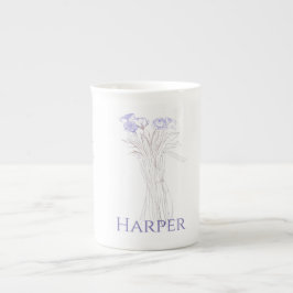  Minimal Modern Flower Outline voor vrouwen Porselein Kop