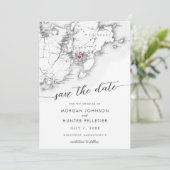 Minimal Modern Gloucester Massachusetts Kaart (Staand voorkant)