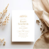 Minimal Modern Gold Script Moslim Baby shower Kaart