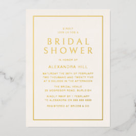 Minimal Modern Gold Vrijgezellenfeest Golden Folie Uitnodiging