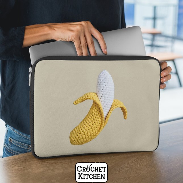 Minimal Modern Grandmacore Schattigee gehaakte ban Laptop Sleeve (Creator heeft geüpload)