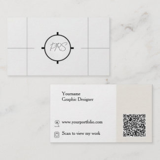 Minimal Modern Graphic Designer QR Code Visitekaartje