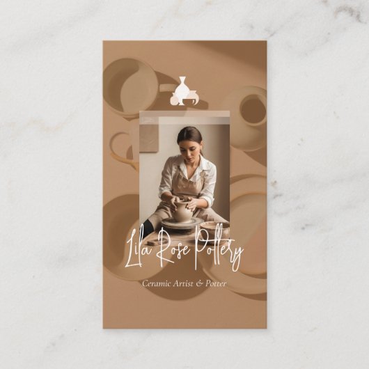 Minimal Modern hand Made Artistic Pottery Photo  Visitekaartje (Voorkant)